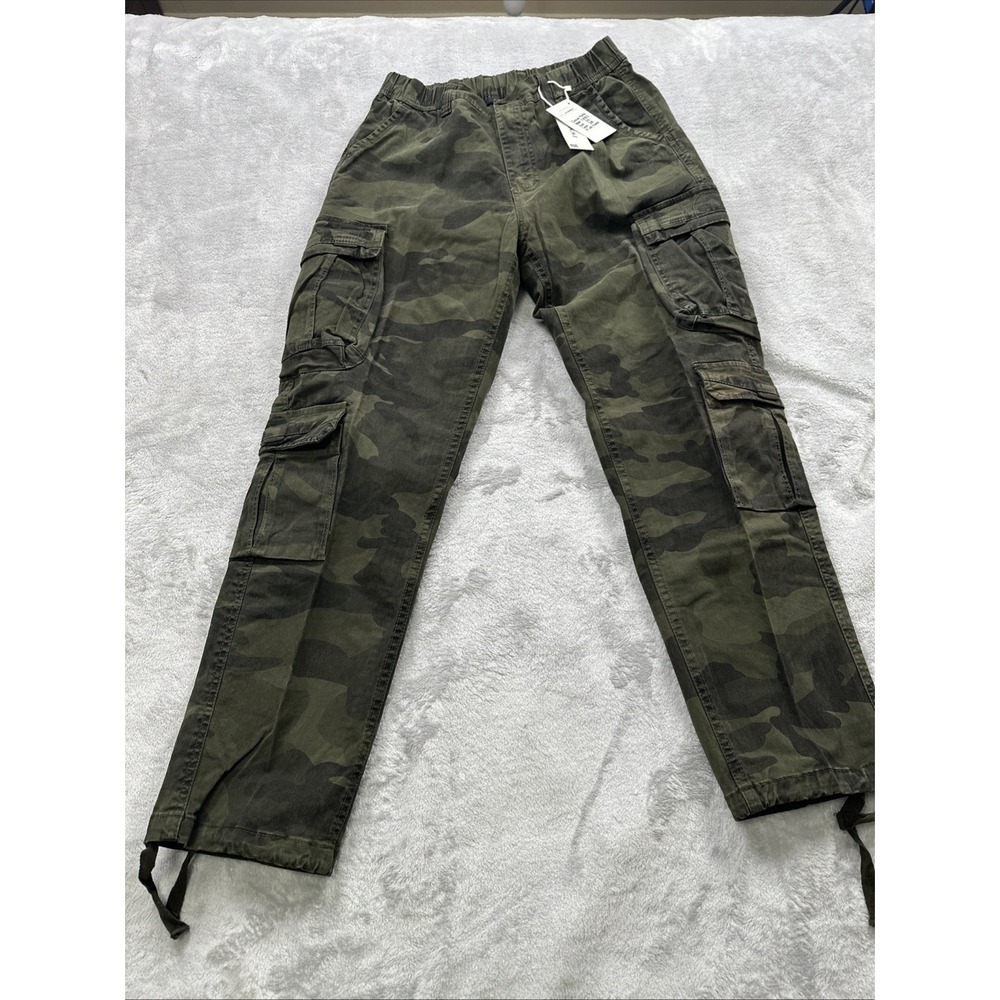 D.G. Wangzi Cargo Jogger Pants Men's 30 Utility Pockets Technical Green Camo NEW